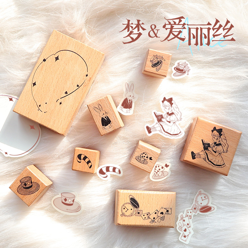 Woodworking Rabbet - Nieuwe droom en Alice: houten stempel,