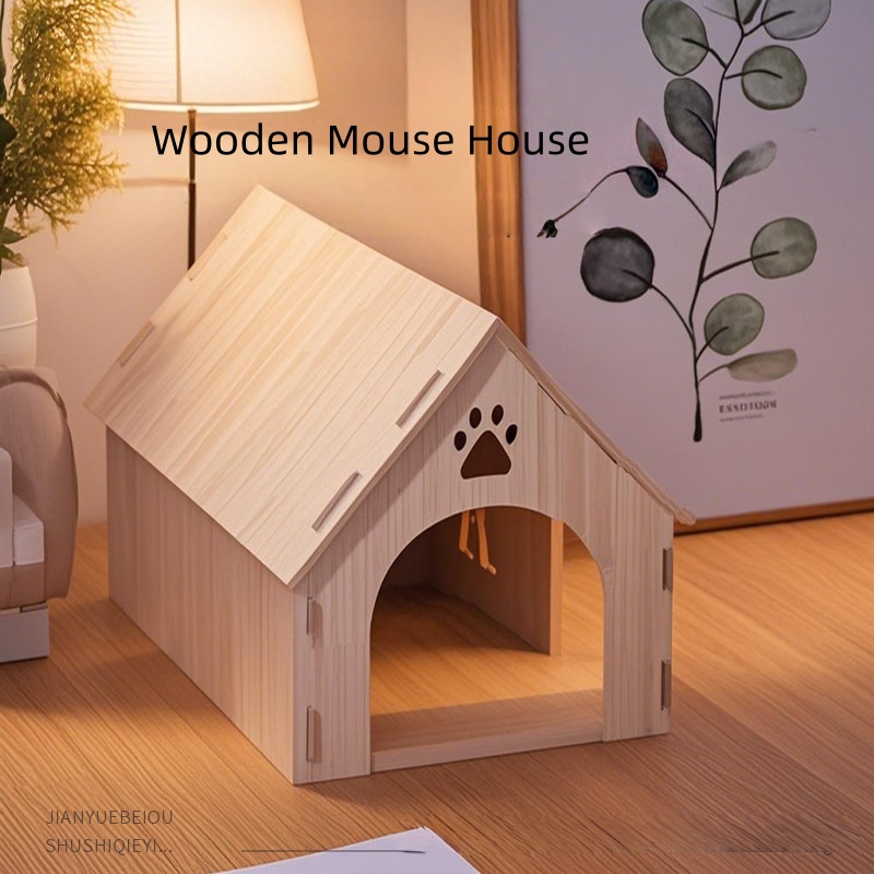 Woodworking Rabbet - Houten nesthuis 'Dragon Cat' met demonenkoning-eekhoorndesign,