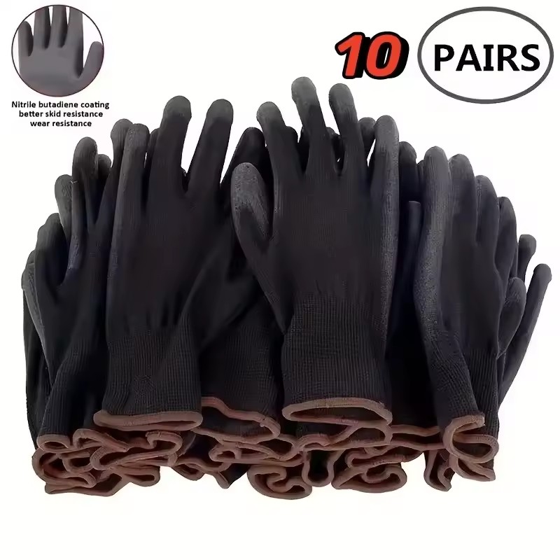 Woodworking Gloves - 10 paar duurzame veiligheidshandschoenen - antislip,
