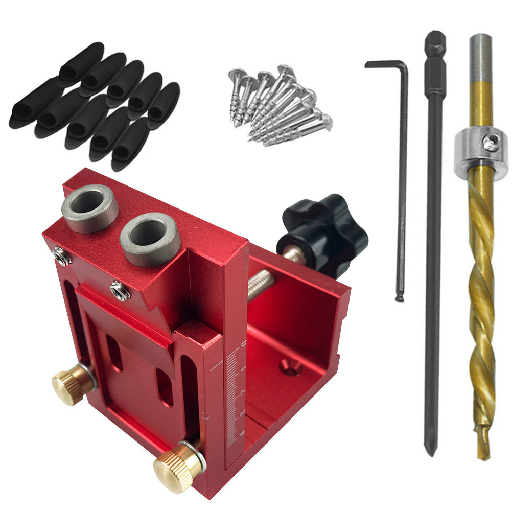 Woodworking And Carpentry - 1Set Pocket Hole Houtbewerkingsmal Aluminium Boorgids