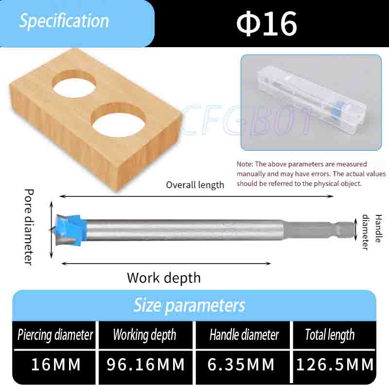 Verlengde houtbewerkingsboor,  - Woodworking Drill Bits recensie en prijs